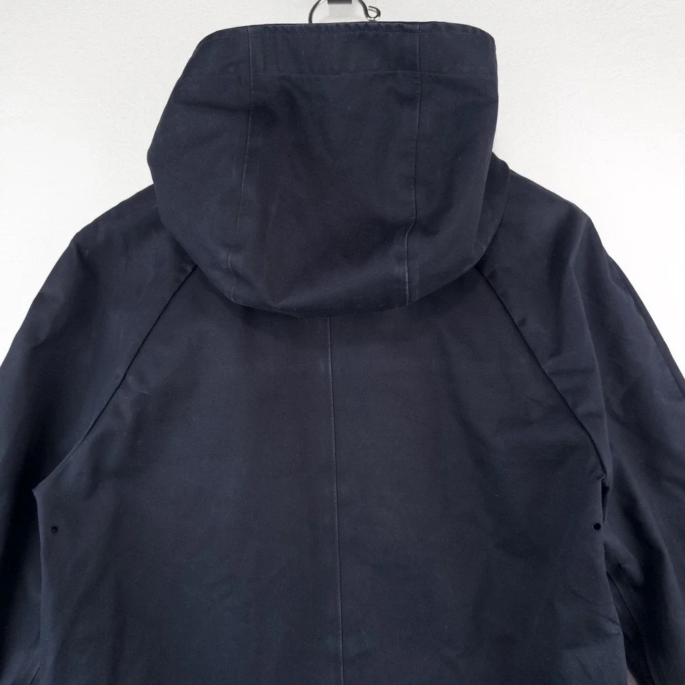 APC Navy Blue Hooded Trench Rain Coat Mac Parka Jacket Men's Small S